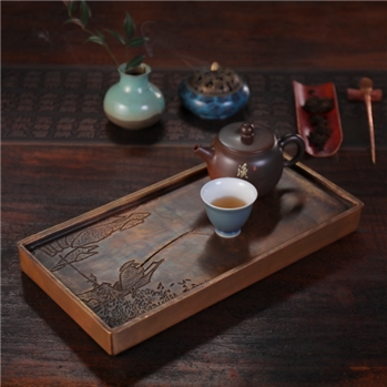 铜器时代家用纯手工紫铜功夫茶具干泡台