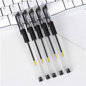 中性笔碳素水性0.5mm欧标笔子弹头针管办公签字考试10支装